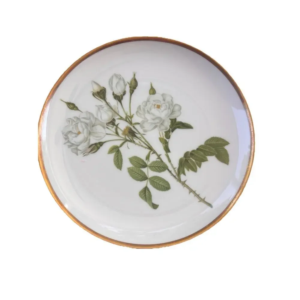 7 Vintage Hutschenreuther Germany Roses Of Redoute Plates Hamilton Collection